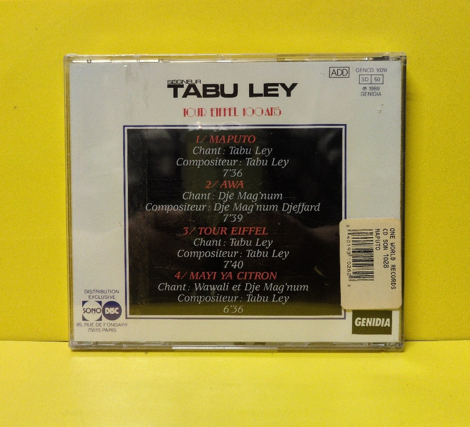 Tabu Ley Rochereau - Tour Eiffel 100 Ans - 1989 - GENCD 1028 - New - Sealed - CDs - France Import