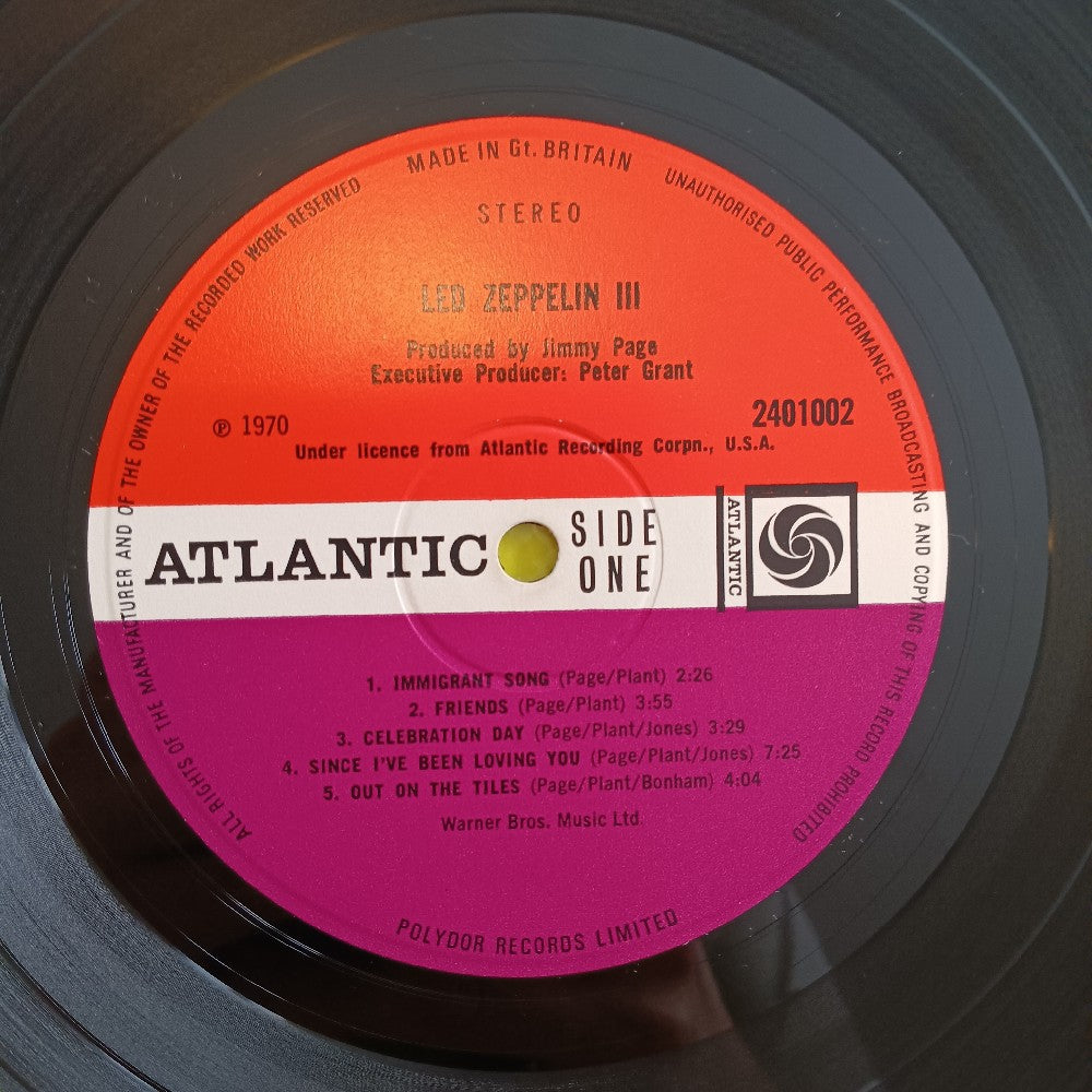 Led Zeppelin  - III OG UK 1st Press - 1970 - 2401002 - Used - VG+ - Vinyl