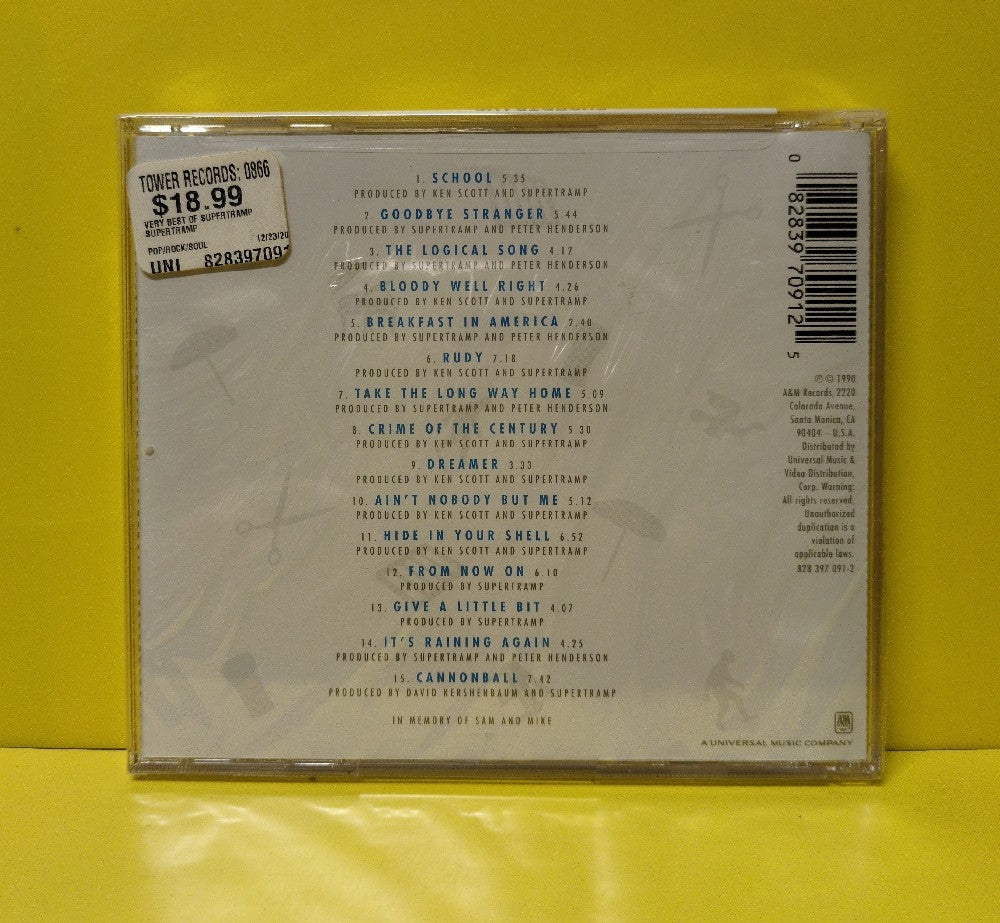 Supertramp - The Very Best Of Supertramp - 828 397 091-2 - New - Sealed - CDs - Reissue - Remastered