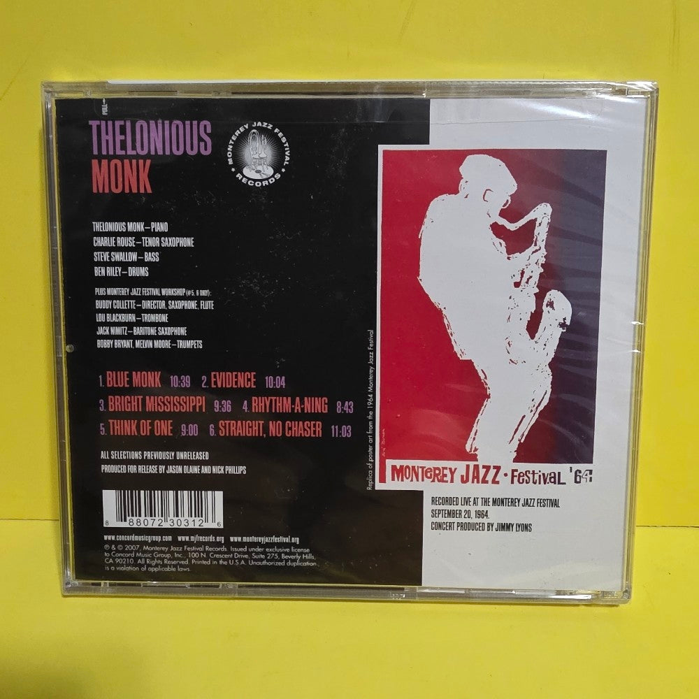 Thelonious Monk - Live At The 1964 Monterey Jazz Festival - 2007 - MJFR-30312 - New - Sealed - CDs