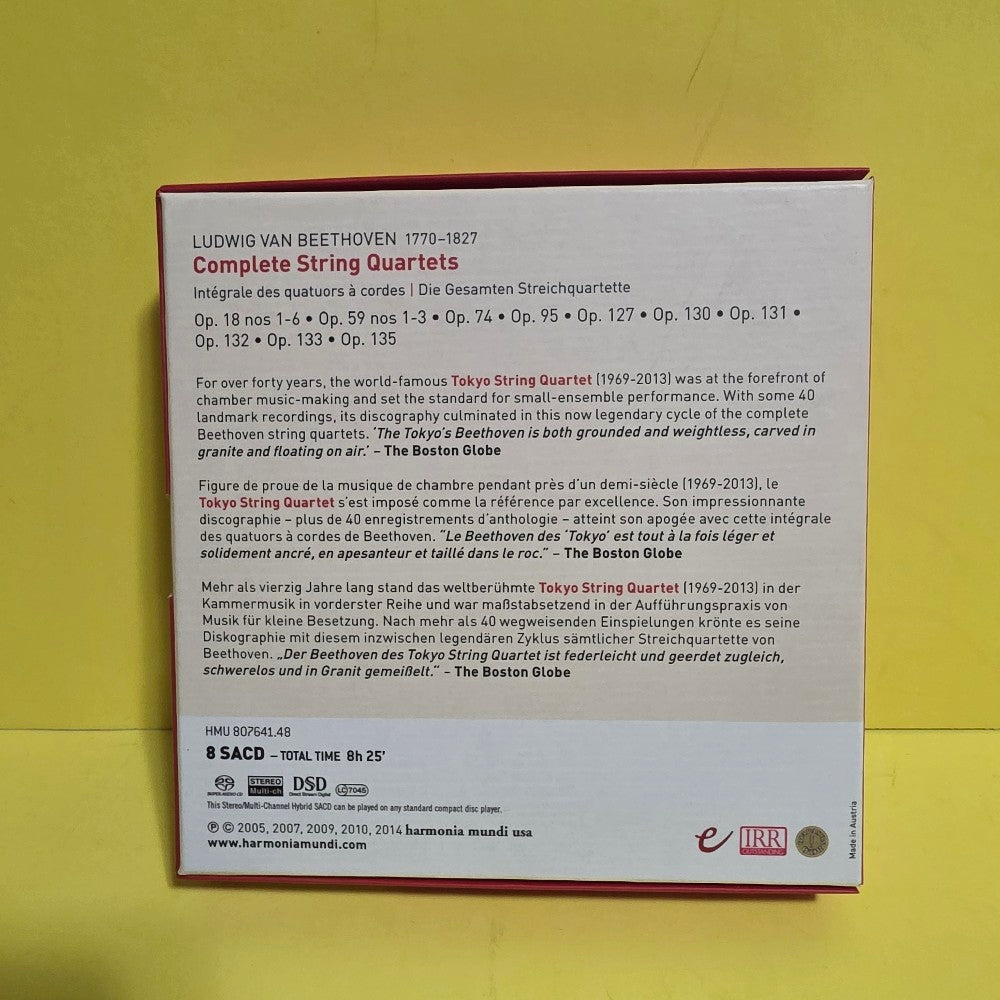 Ludwig van Beethoven, Tokyo String Quartet - Complete String Quartets / 8 CDs SACD - 2014 - HMU 807641.48 - Used - EX - CDs