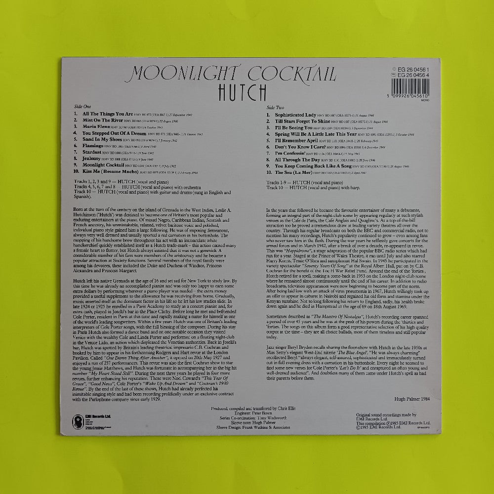 Hutch - Moonlight Cocktail UK - 1985 - EG 2604561 - Used - EX - Vinyl