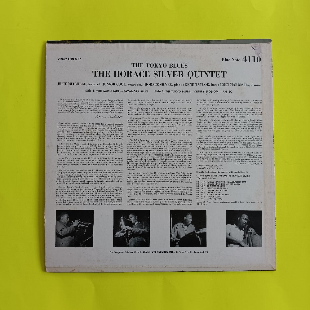 Horace Silver Quintet - The Tokyo Blues RVG Ear P - 1962 - BLP 4110 - Used - VG++ - Vinyl