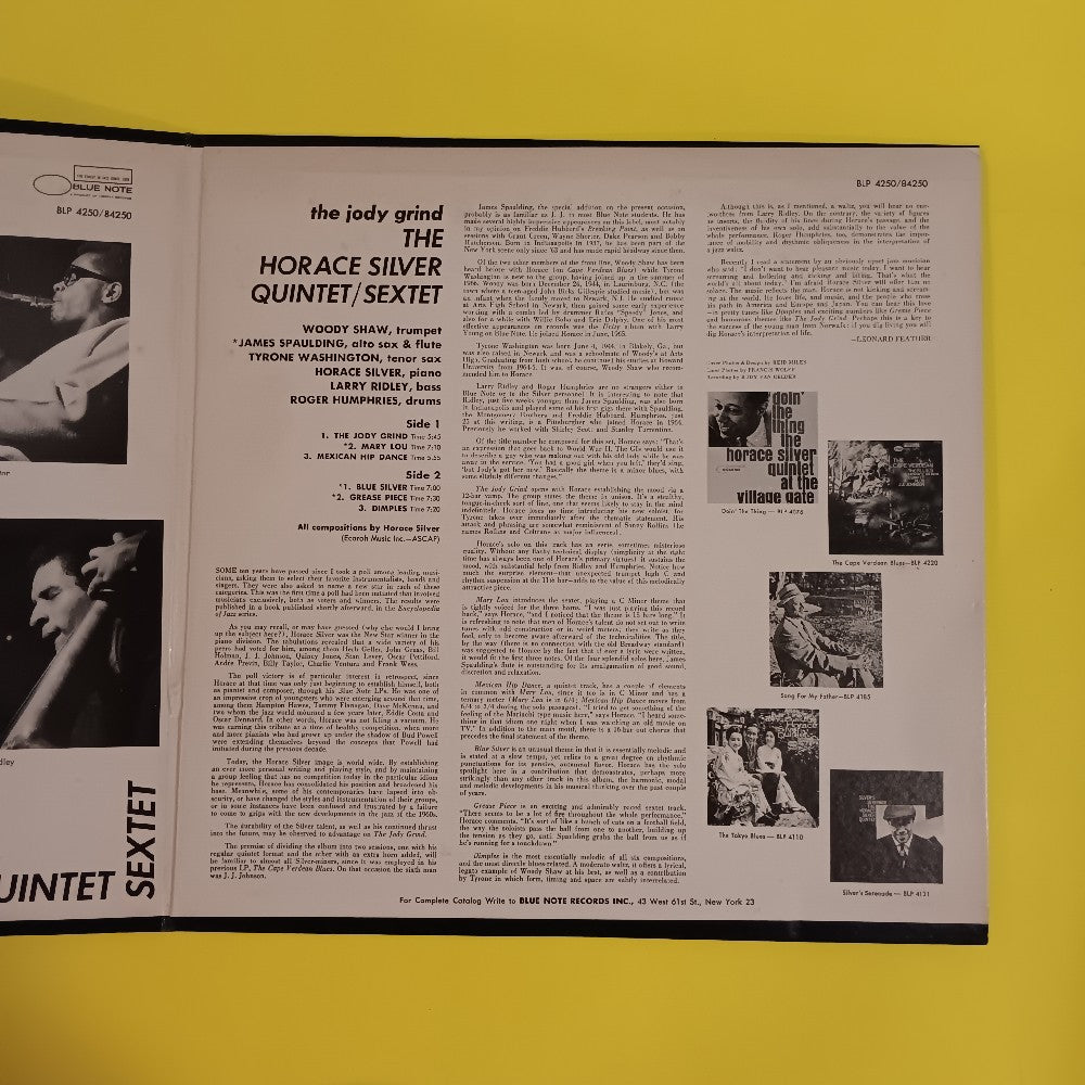 Horace Silver Quintet / Sextet - The Jody Grind OG Mono RVG - 1967 - BLP 4250 - Used - VG++ - Vinyl