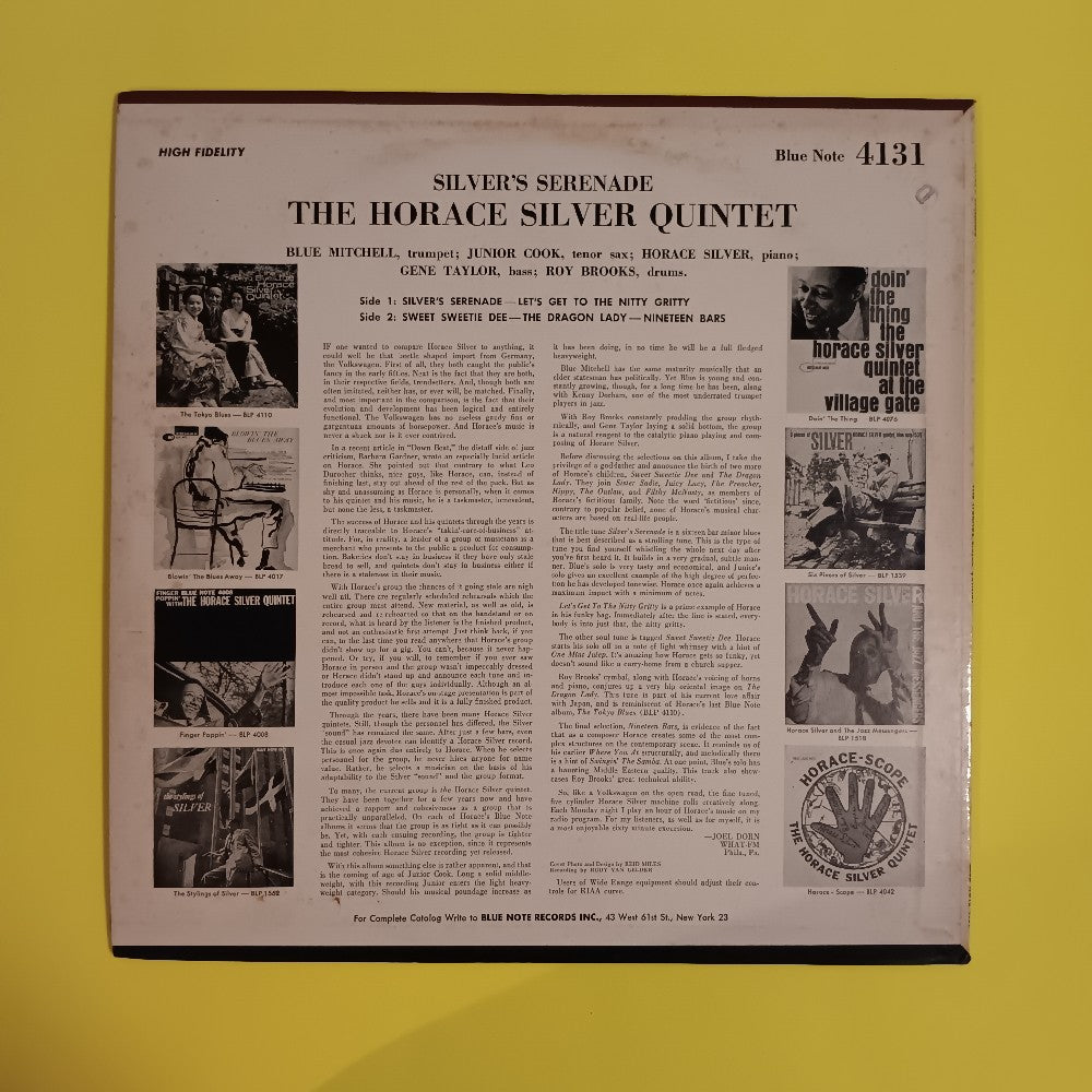 Horace Silver Quintet - Silver's Serenade MONO RVG P EAR - 1963 - BLP 4131 - Used - VG++ - Vinyl