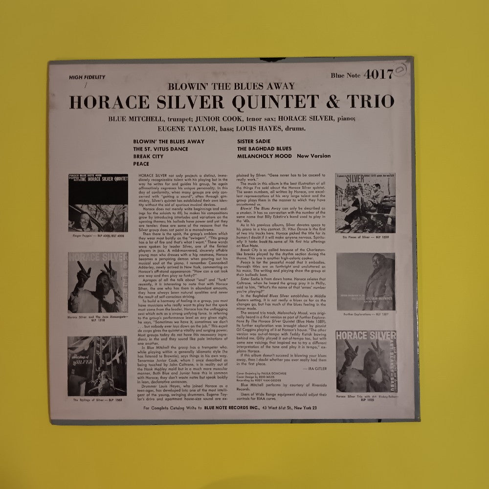 Horace Silver Quintet & Trio - Blowin The Blues Away OG MONO DG RVG EAR P - 1959 - BLP 4017 - Used - VG++ - Vinyl