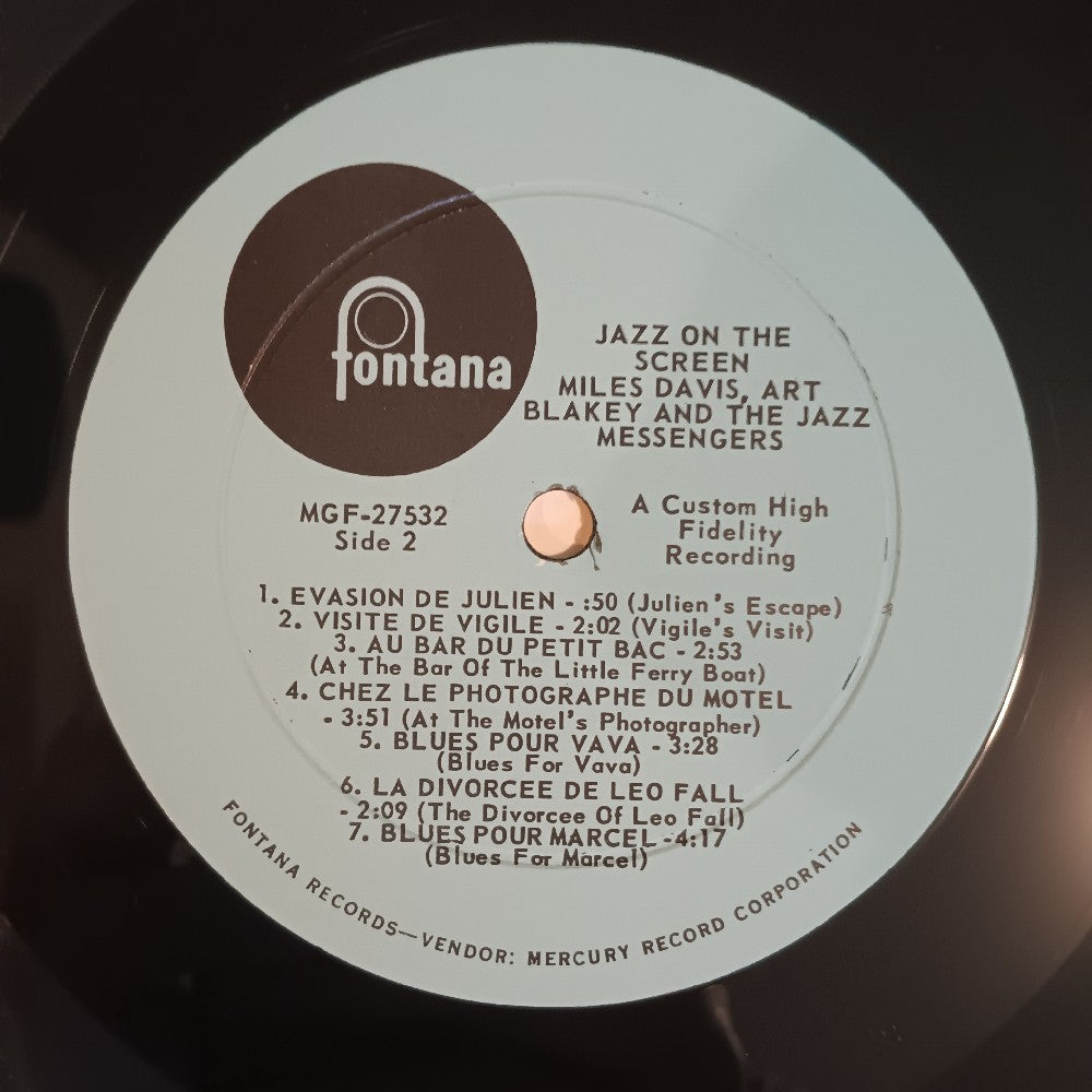 Miles Davis / Art Blakey - Jazz On The Screen OG MONO - 1965 - MGF 27532 - Used - EX - Vinyl