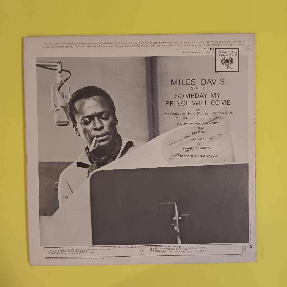 Miles Davis - Someday My Prince Will Come OG 6 EYE MONO - 1961 - CL 1656 - Used - EX - Vinyl
