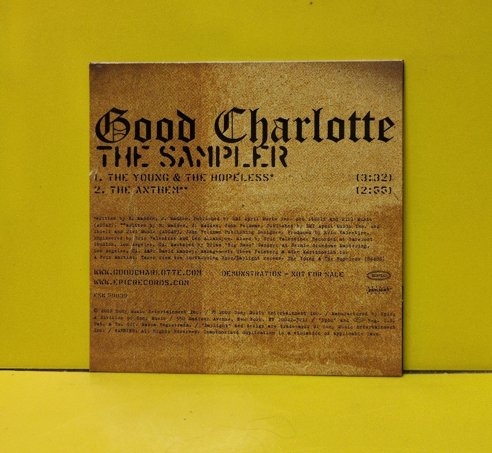 Good Charlotte - The Sampler - 2002 - ESK 59039 - Used - EX - CDs - Promo