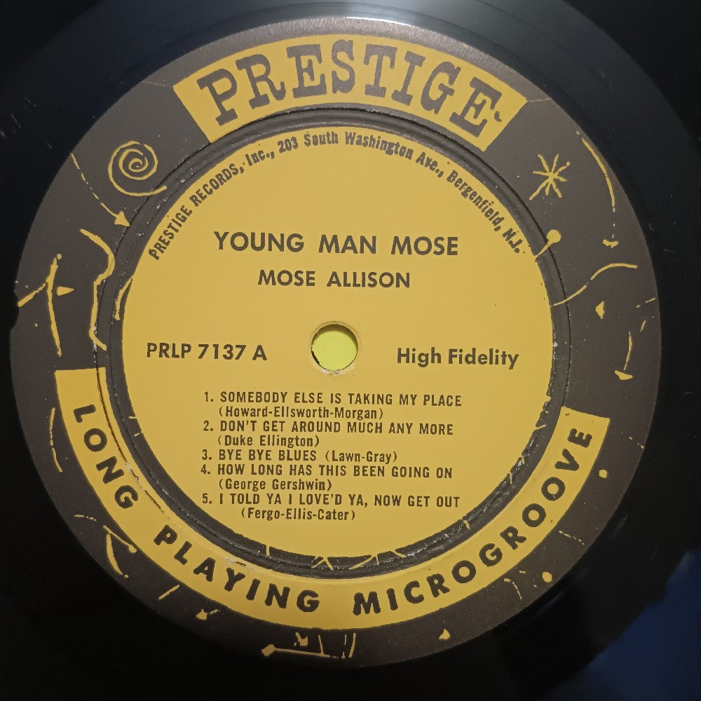 Moses Allison - Young Man Mose MONO BERGENFIELD - 1958 - PRLP 7137 - Used - VG++ - Vinyl