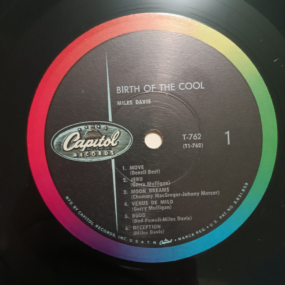 Miles Davis - Birth Of The Cool MONO RAINBOW LEFT LOGO - 1960 - T 762 - Used - VG++ - Vinyl