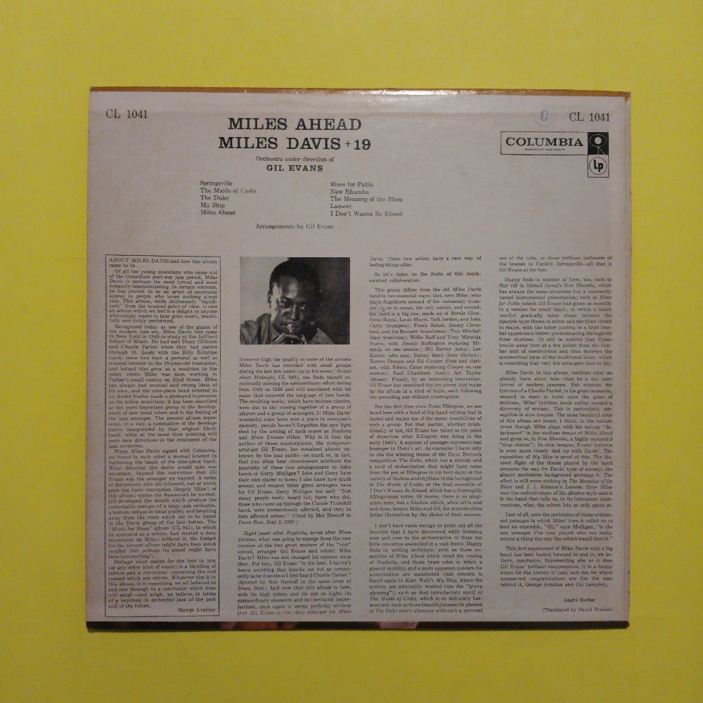 Miles Davis & Gil Evans - Miles Ahead +19 6 EYE MONO - 1960 - CL 1041 - Used - VG++ - Vinyl