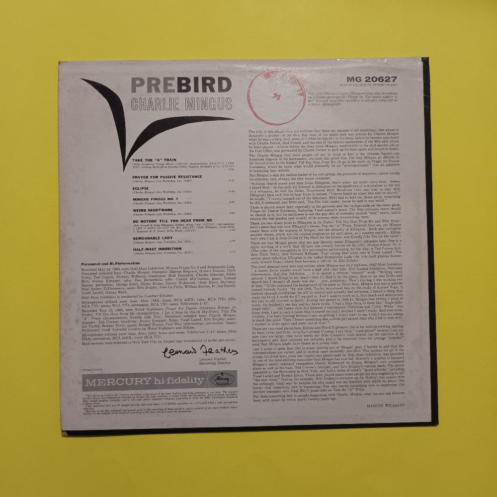 Charlie Mingus/ Charles Mingus  - Pre-Bird OG DG MONO - 1961 - MG 20627 - Used - VG++ - Vinyl