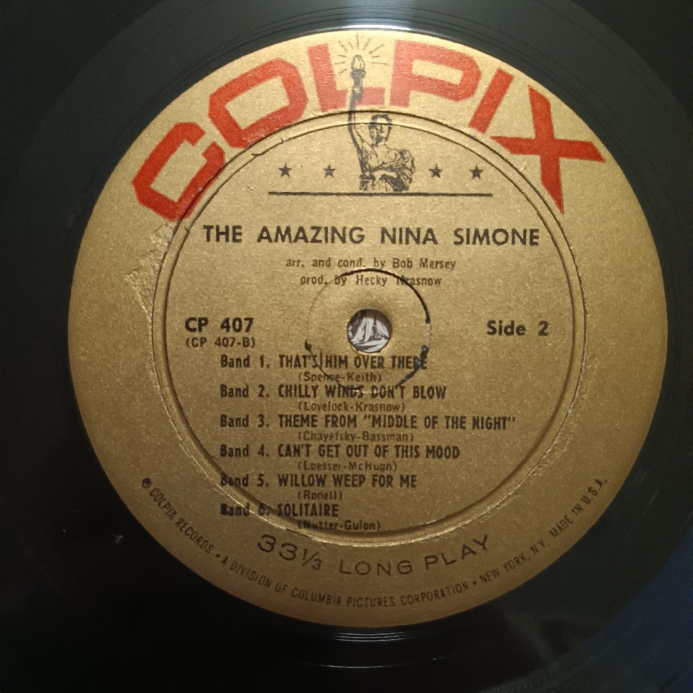 Nina Simone - The Amazing Nina Simone MONO RARE VARIANT - 1959 - CP 407 - Used - VG++ - Vinyl