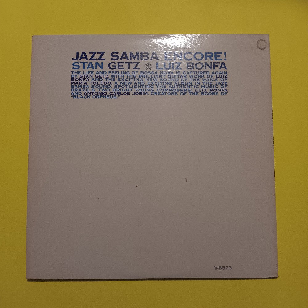 Stan Getz & Luis Bonfa - Jazz Samba Encore OG MONO - 1963 - V-8523 - Used - VG++ - Vinyl