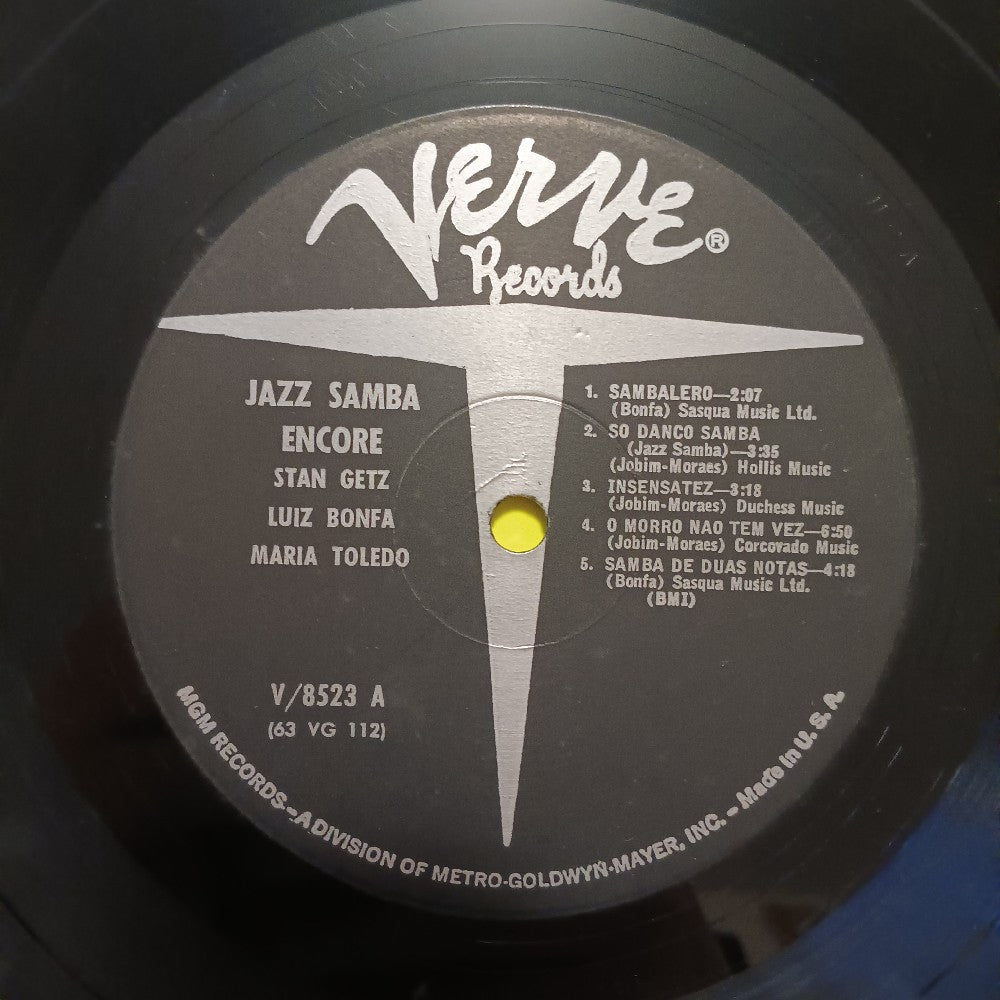 Stan Getz & Luis Bonfa - Jazz Samba Encore OG MONO - 1963 - V-8523 - Used - VG++ - Vinyl
