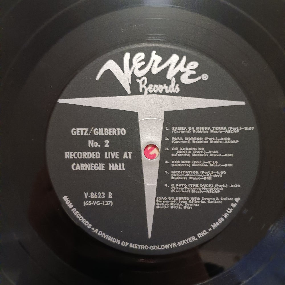 Stan Getz / Joao Gilberto - Getz / Gilberto #2 Carnegie Hall MONO RVG - 1966 - V-8623 - Used - VG++ - Vinyl