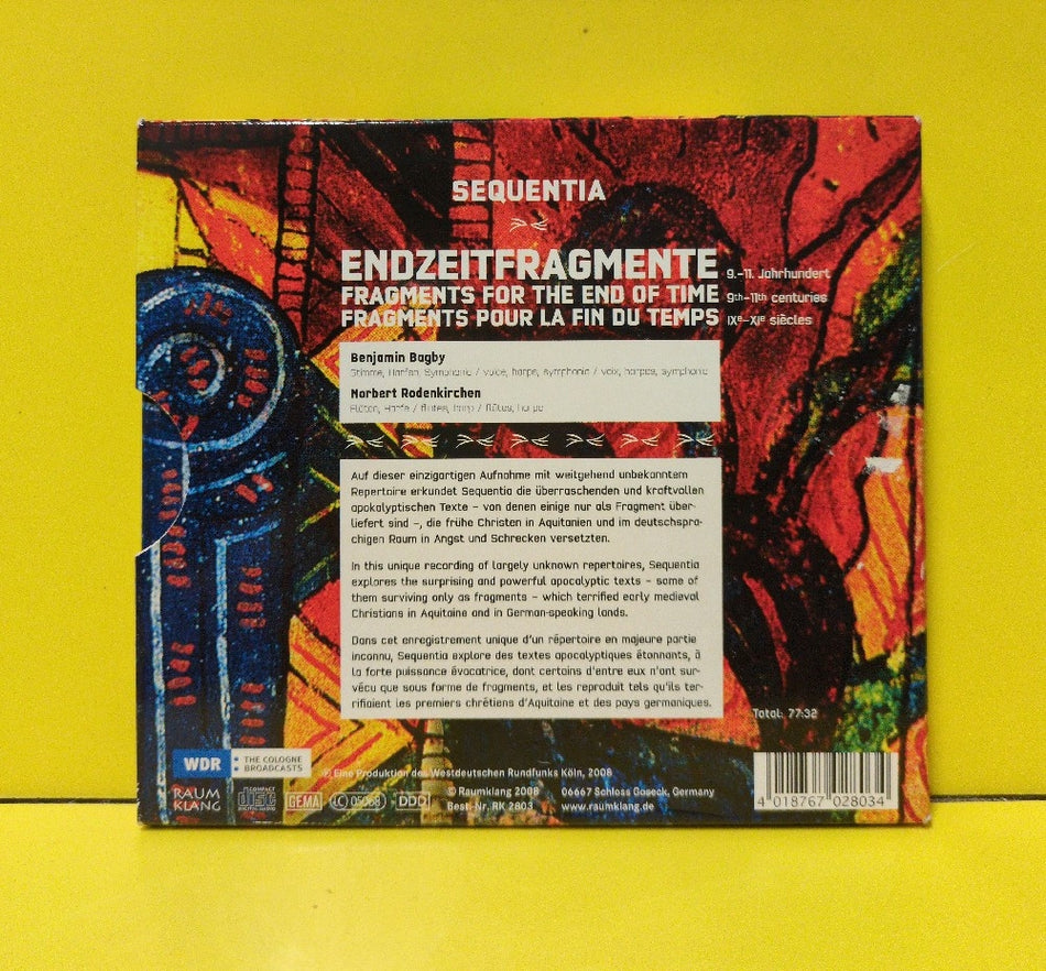 Sequentia - Endzeitfragmente - 2008 - RK 2803 - Used - EX - CDs - Germany Import