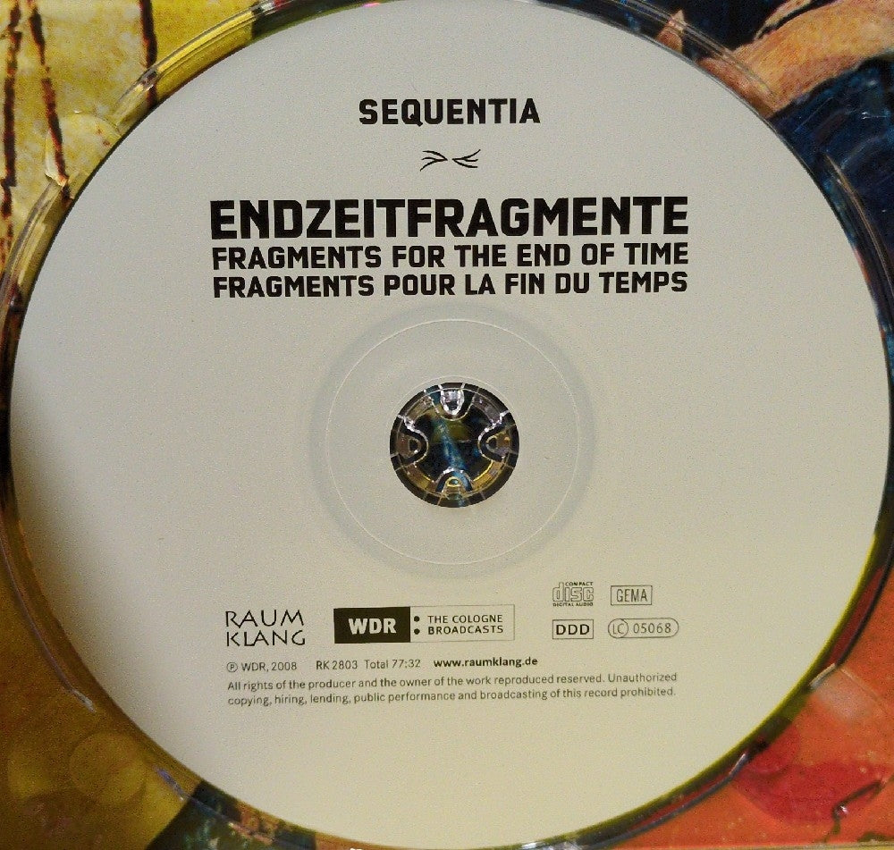 Sequentia - Endzeitfragmente - 2008 - RK 2803 - Used - EX - CDs - Germany Import