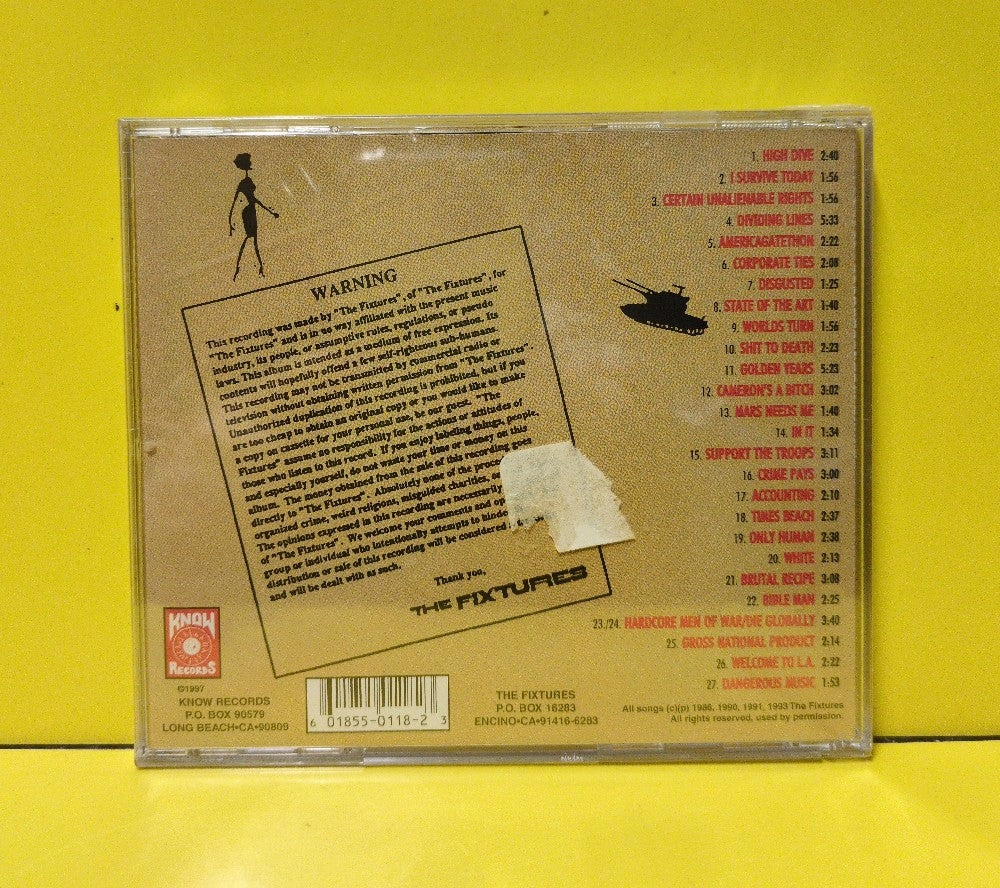 The Fixtures - Dangerous Music Defect - 1997 - KNR118 - New - Sealed - CDs