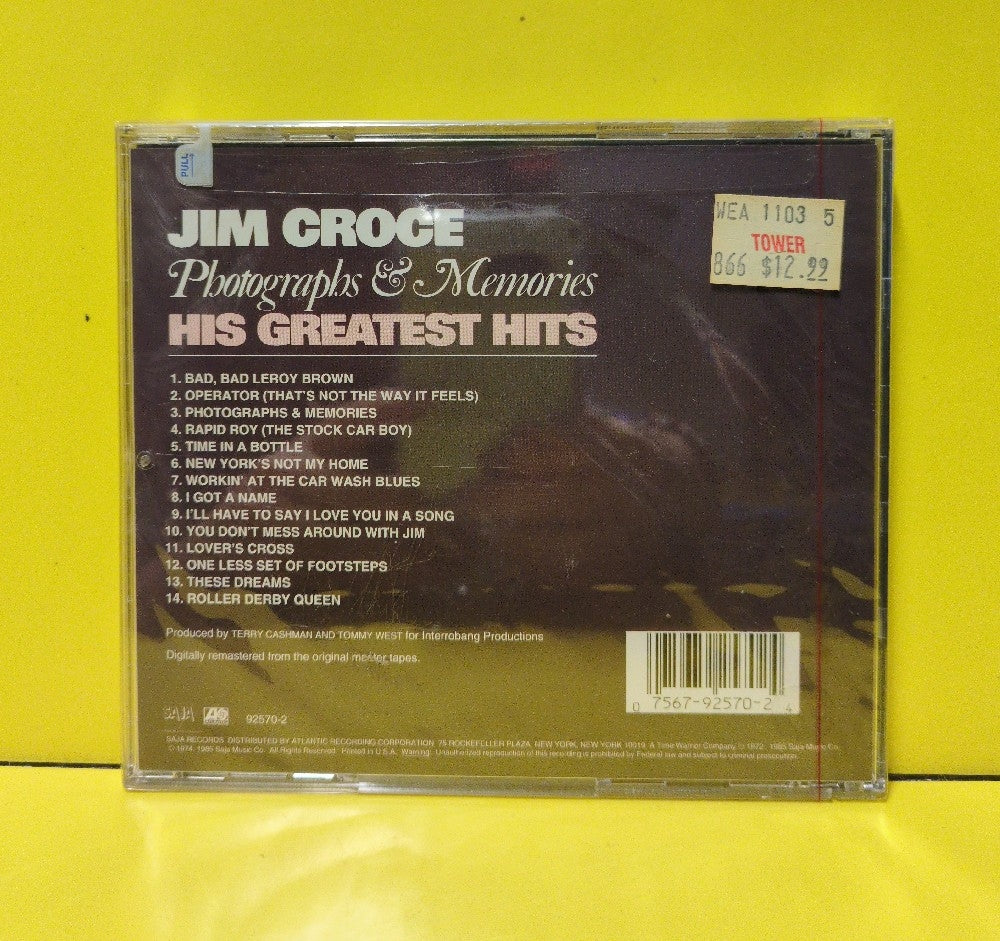 Jim Croce - Photographs & Memories (His Greatest Hits) - 92570-2 - New - Sealed - CDs - Reissue - Remastered