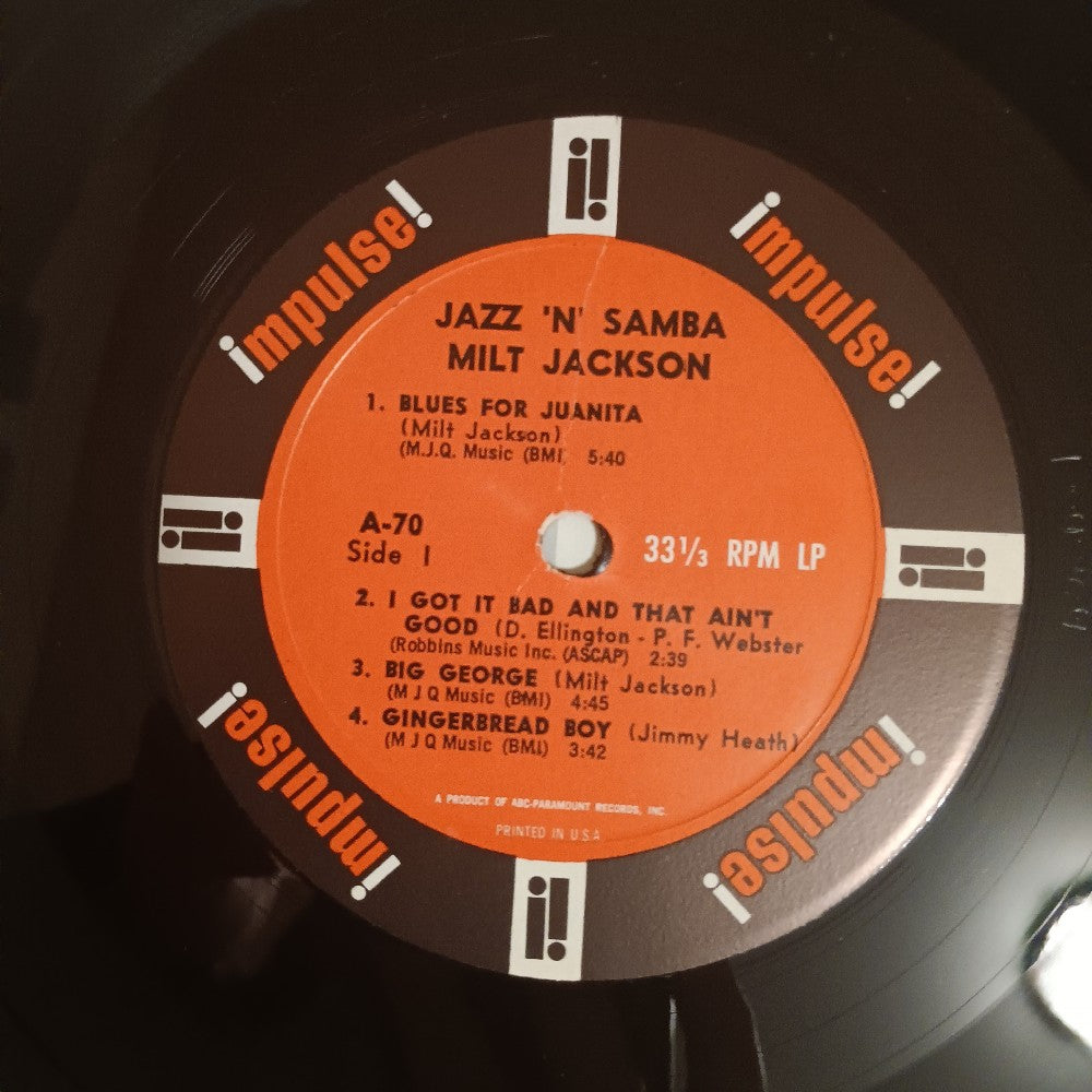 Milt Jackson - Jazz 'N' Samba OG MONO VAN GELDER - 1965 - A-70 - Used - EX - Vinyl