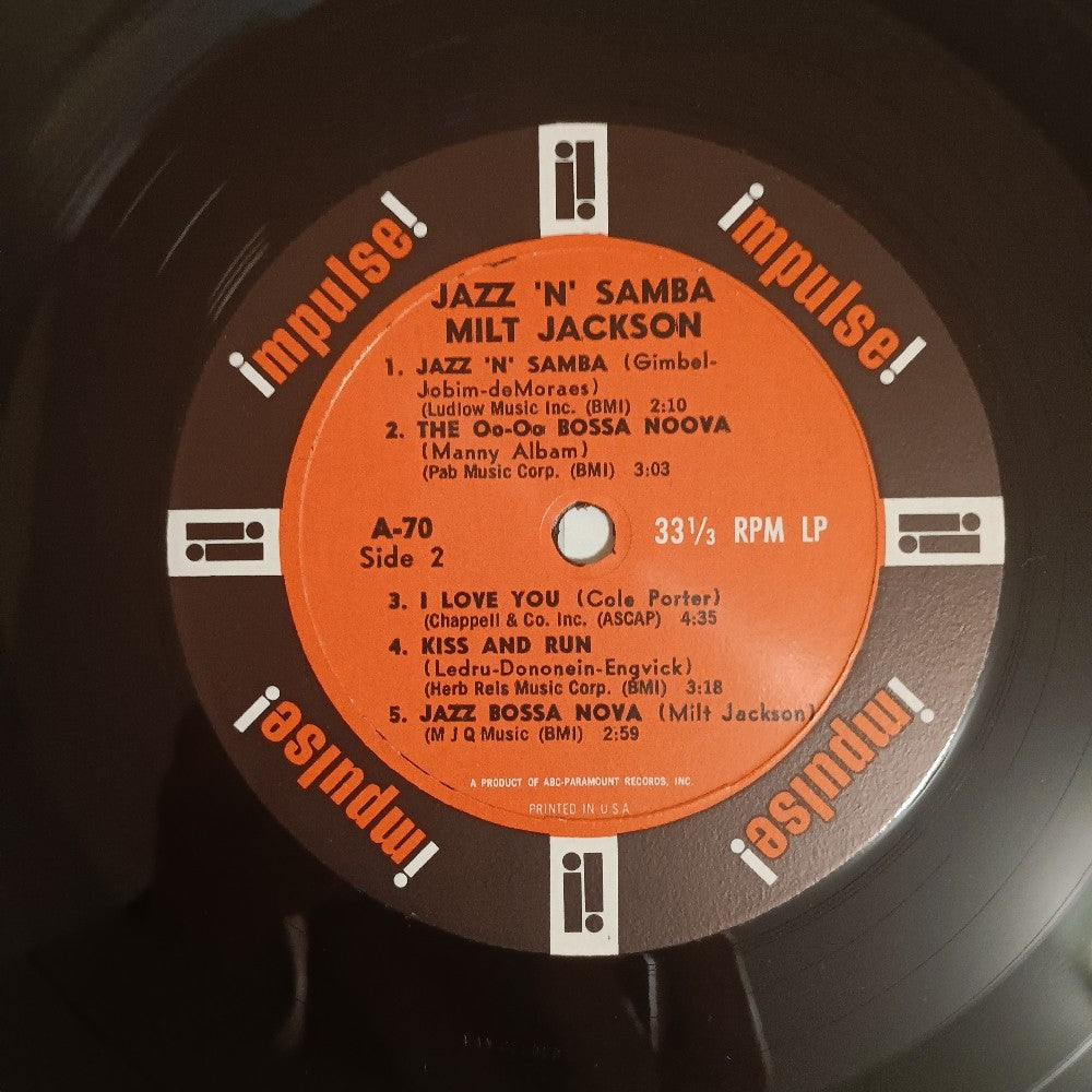 Milt Jackson - Jazz 'N' Samba OG MONO VAN GELDER - 1965 - A-70 - Used - EX - Vinyl