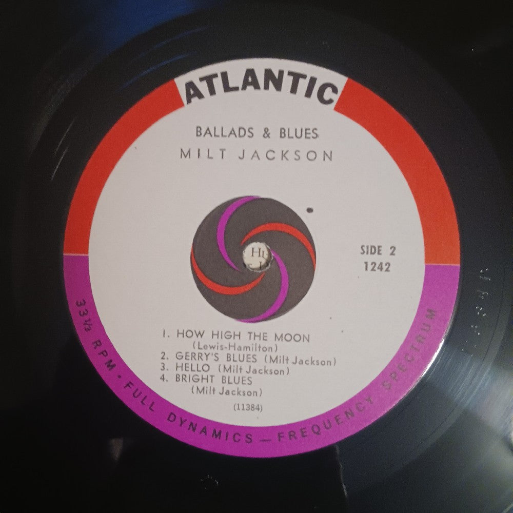 Milt Jackson - Ballads & Blues MONO - 1959 - Atlantic 1242 - Used - VG++ - Vinyl
