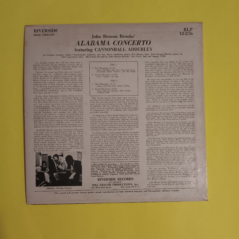 John Benson Brooks & Cannonball - Alabama Concerto MONO DG - 1959 - RLP 12-276 - Used - VG++ - Vinyl