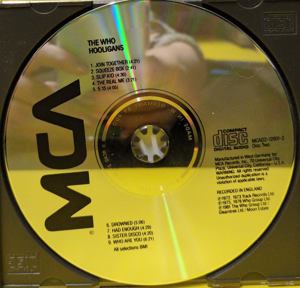 The Who - Hooligans - 1988 - MCAD2-12001 - Used - EX - CDs - Disc 2 Only