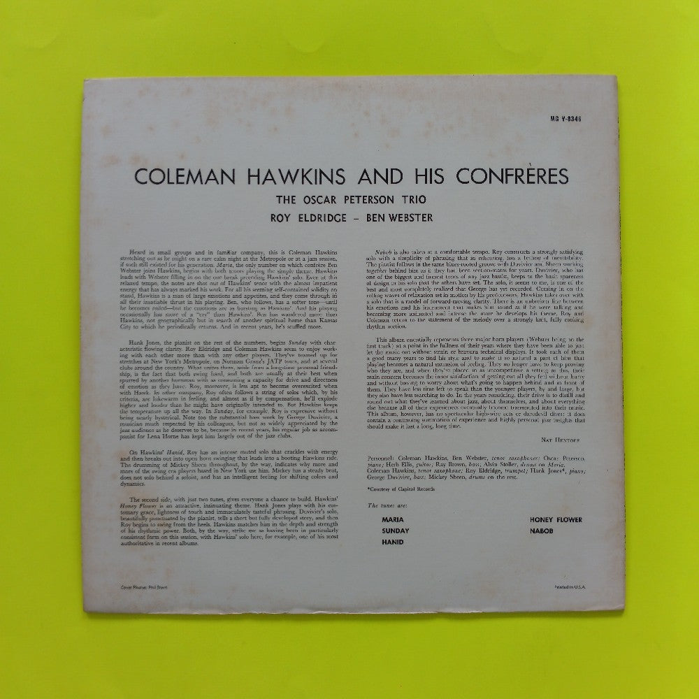Coleman Hawkins - And Confreres OG STEREO - 1963 - V6-8346 - Used - EX - Vinyl