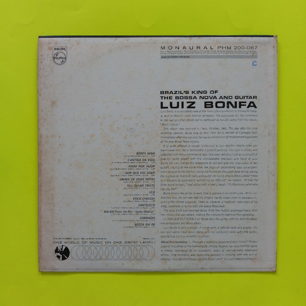 Luiz Bonfa - Brazil's King Of Bossa Nova And Guitar OG MONO - 1963 - PHM 200-087 - Used - VG++ - Vinyl