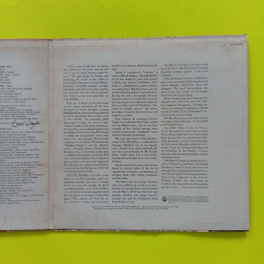 Astrud Gilberto - Beach Samba OG STEREO RVG - 1967 - V6-8708 - Used - VG++ - Vinyl