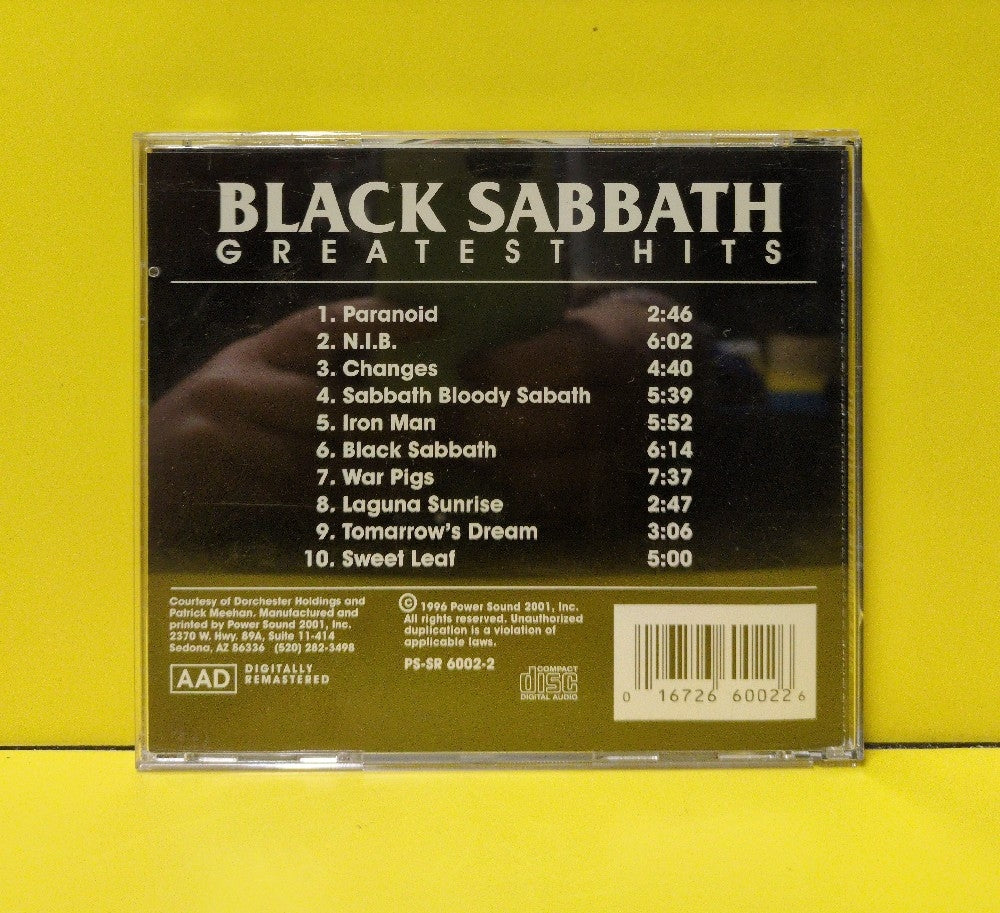 Black Sabbath - Greatest Hits - 1996 - PS-SR 6002-2 - Used - EX - CDs - Reissue - Remastered