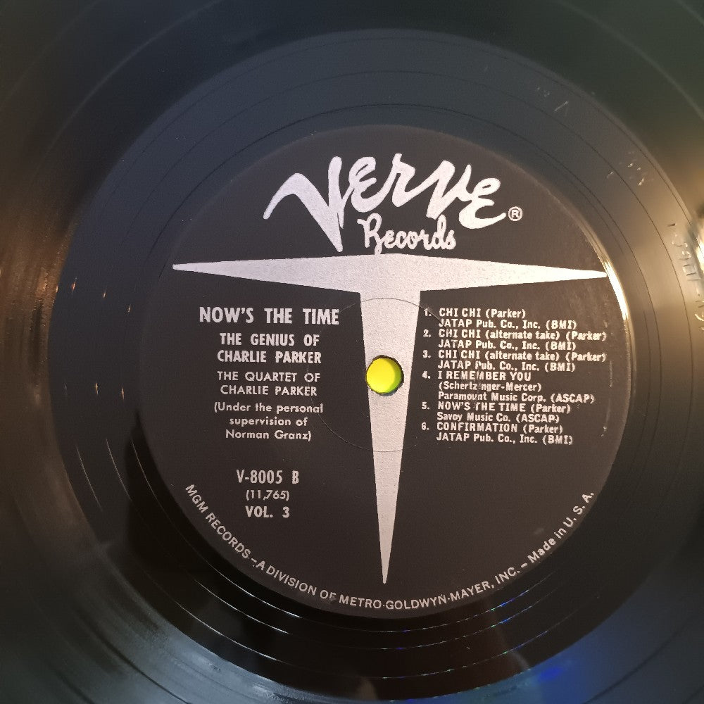 Charlie Parker - Now's The Time #3 MONO - 1960 - V-8005 - Used - VG++ - Vinyl