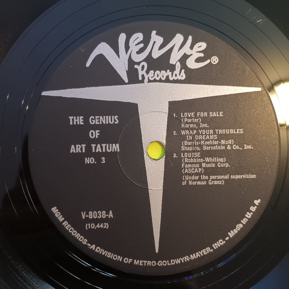 Art Tatum - The Genius Of Art Tatum #3 MONO - 1960 - V-8038 - Used - VG++ - Vinyl
