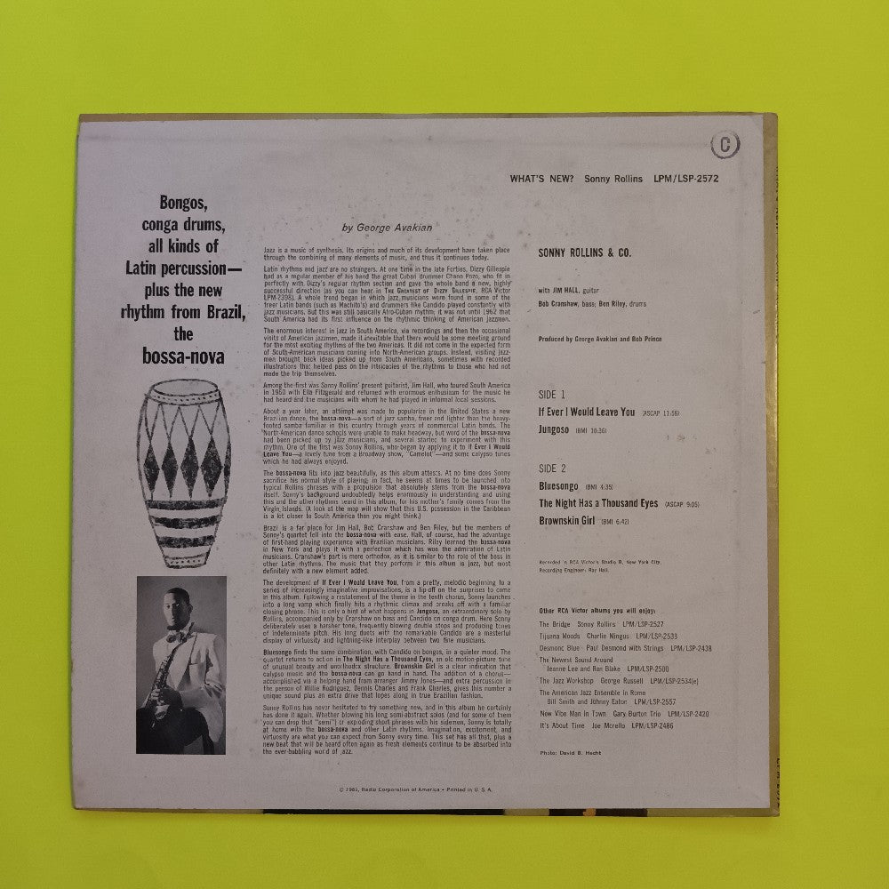 Sonny Rollins - What's New OG DG MONO - 1962 - LPM 2572 - Used - VG++ - Vinyl