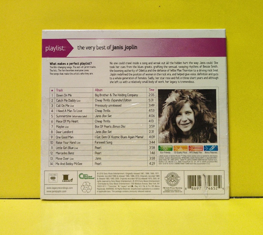 Janis Joplin - Playlist: The Very Best Of Janis Joplin  - 2010 - 88697 27465 2 - New - Sealed - CDs - Enhanced