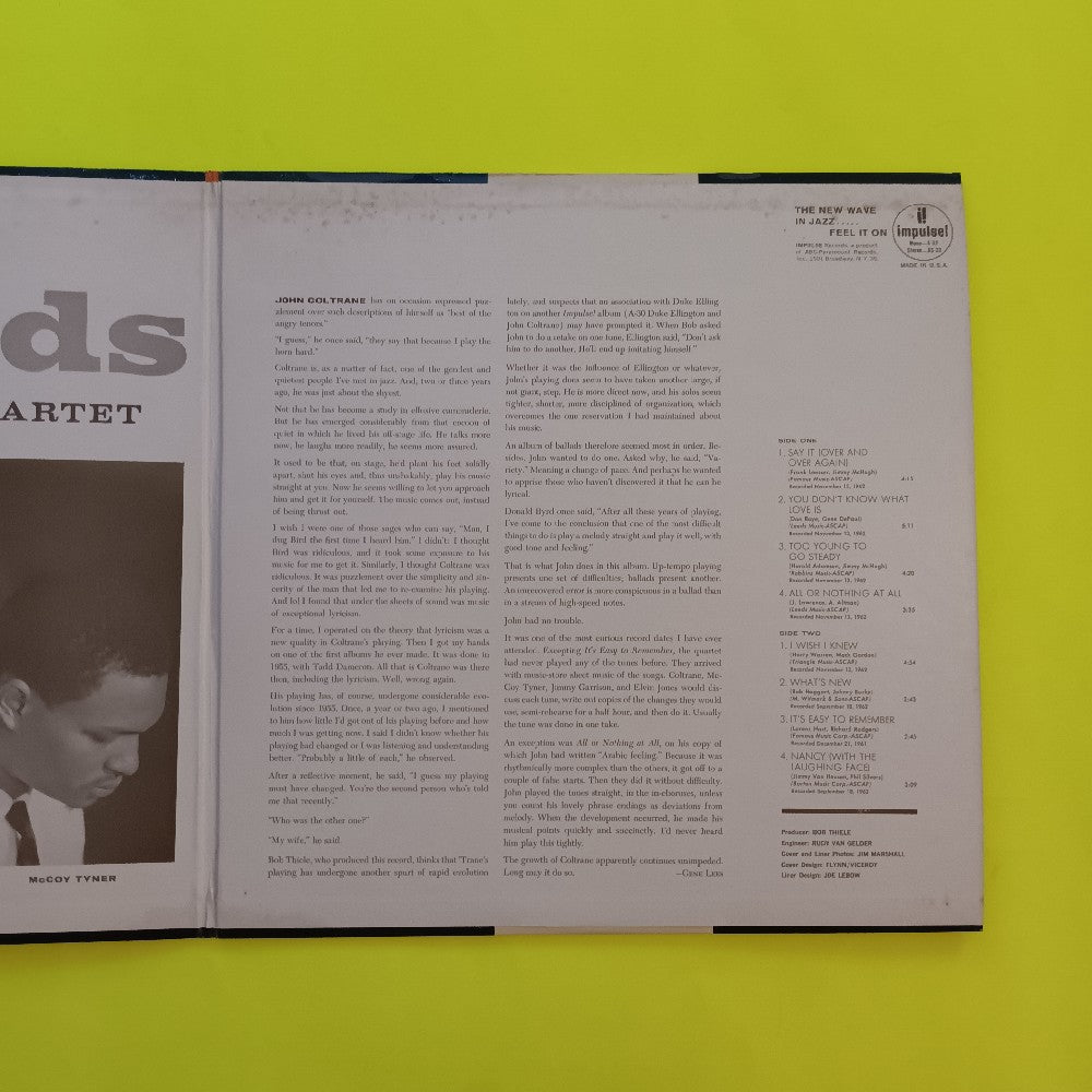 John Coltrane Quartet - Ballads MONO VAN GELDER - 1964 - A-32 - Used - VG++ - Vinyl