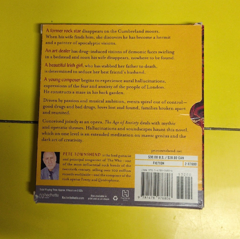 Pete Townshend - The Age Of Anxiety (A Novel) - 2019 - 2-X7680 - Used - EX - CDs - 8xCD Audiobook
