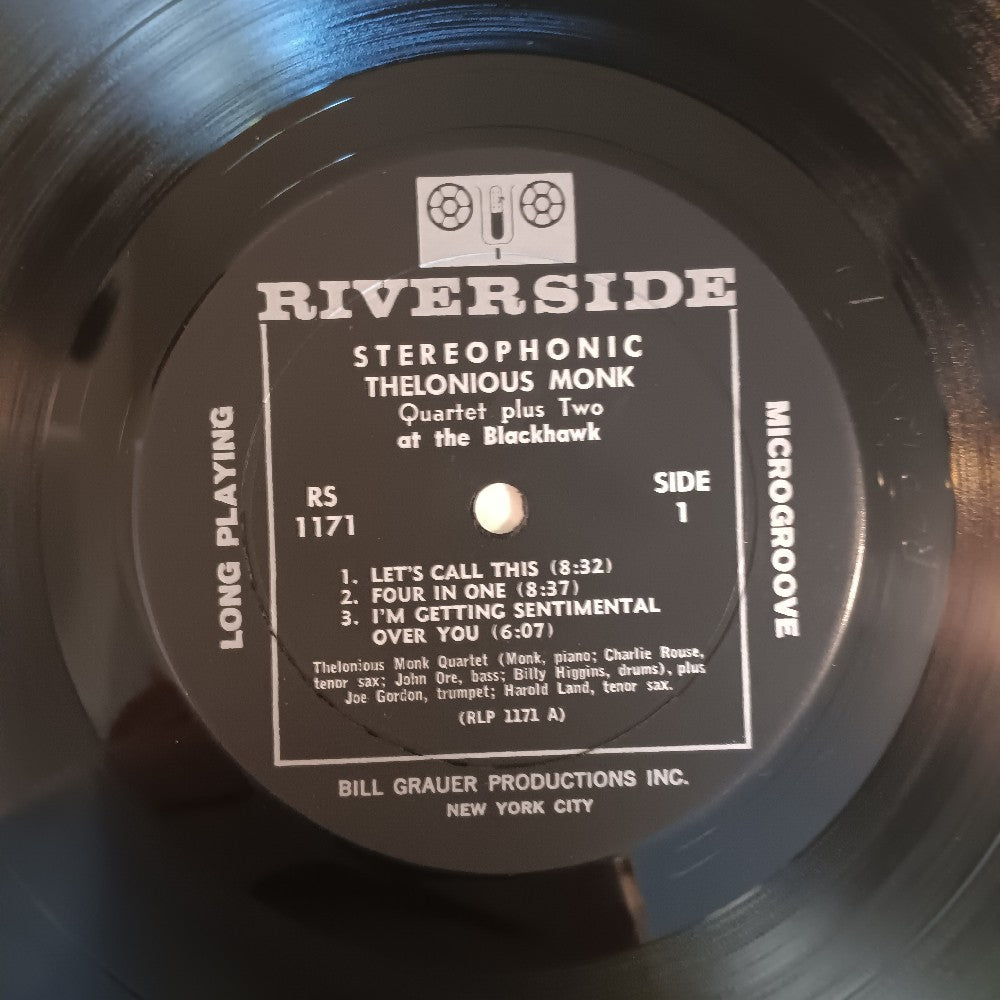 Thelonious Monk  - At The Blackhawk DG Black Label Stereo - 1961 - RS 1171 - Used - VG++ - Vinyl