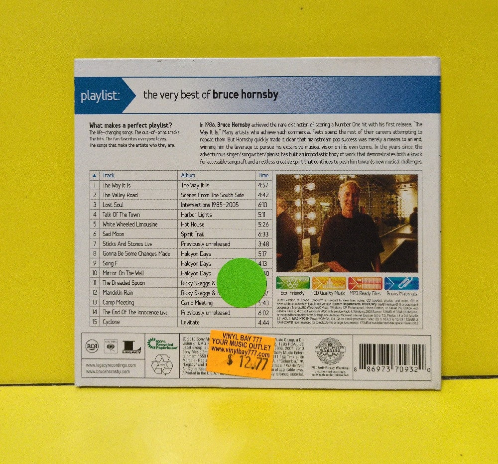 Bruce Hornsby - Playlist: The Very Best Of Bruce Hornsby - 2010 - 88697370932 - Used - EX - CDs - Digipak