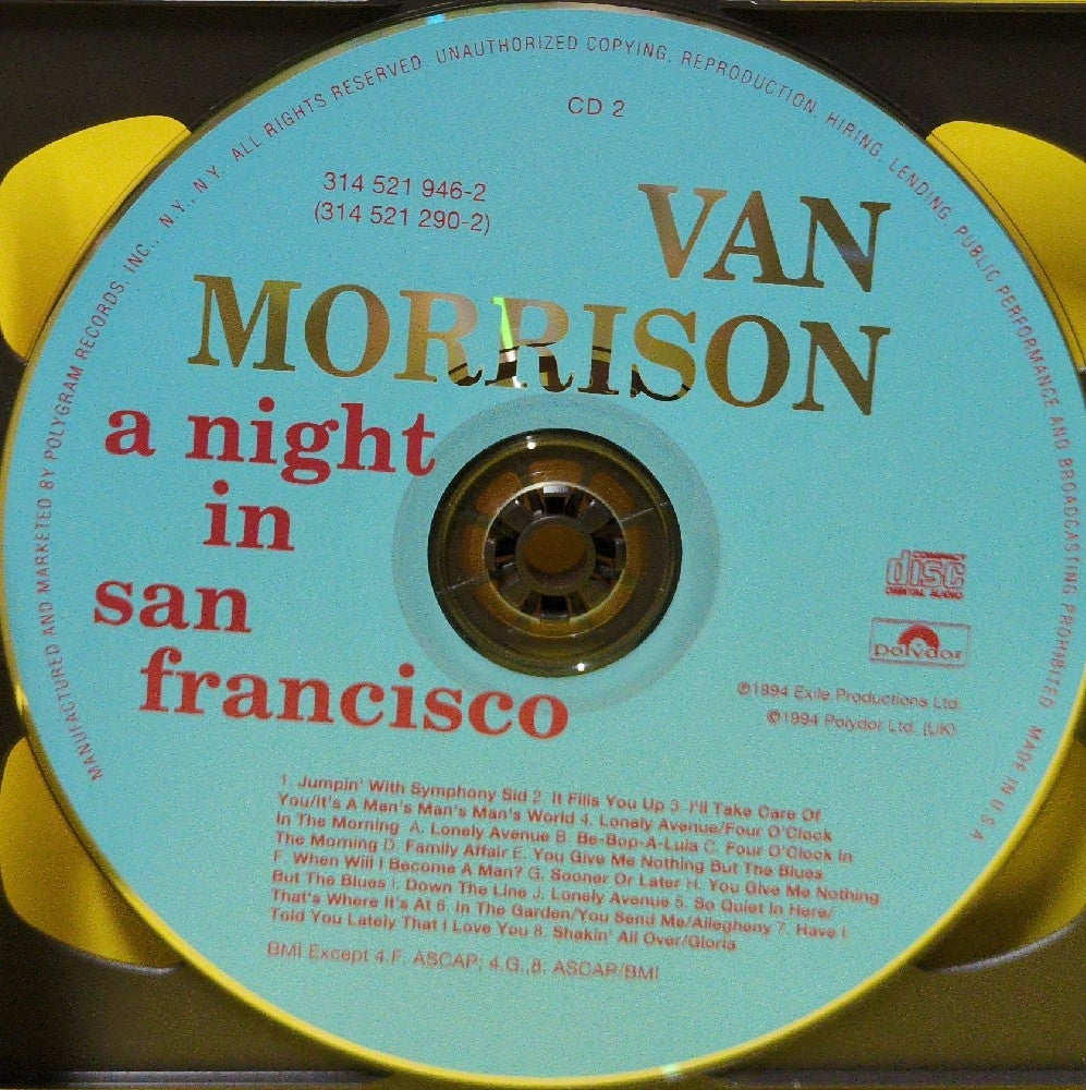 Van Morrison - A Night In San Francisco - 314 521 290-2 - Used - EX - CDs - 2xCD - Reissue - Red & Blue Labels