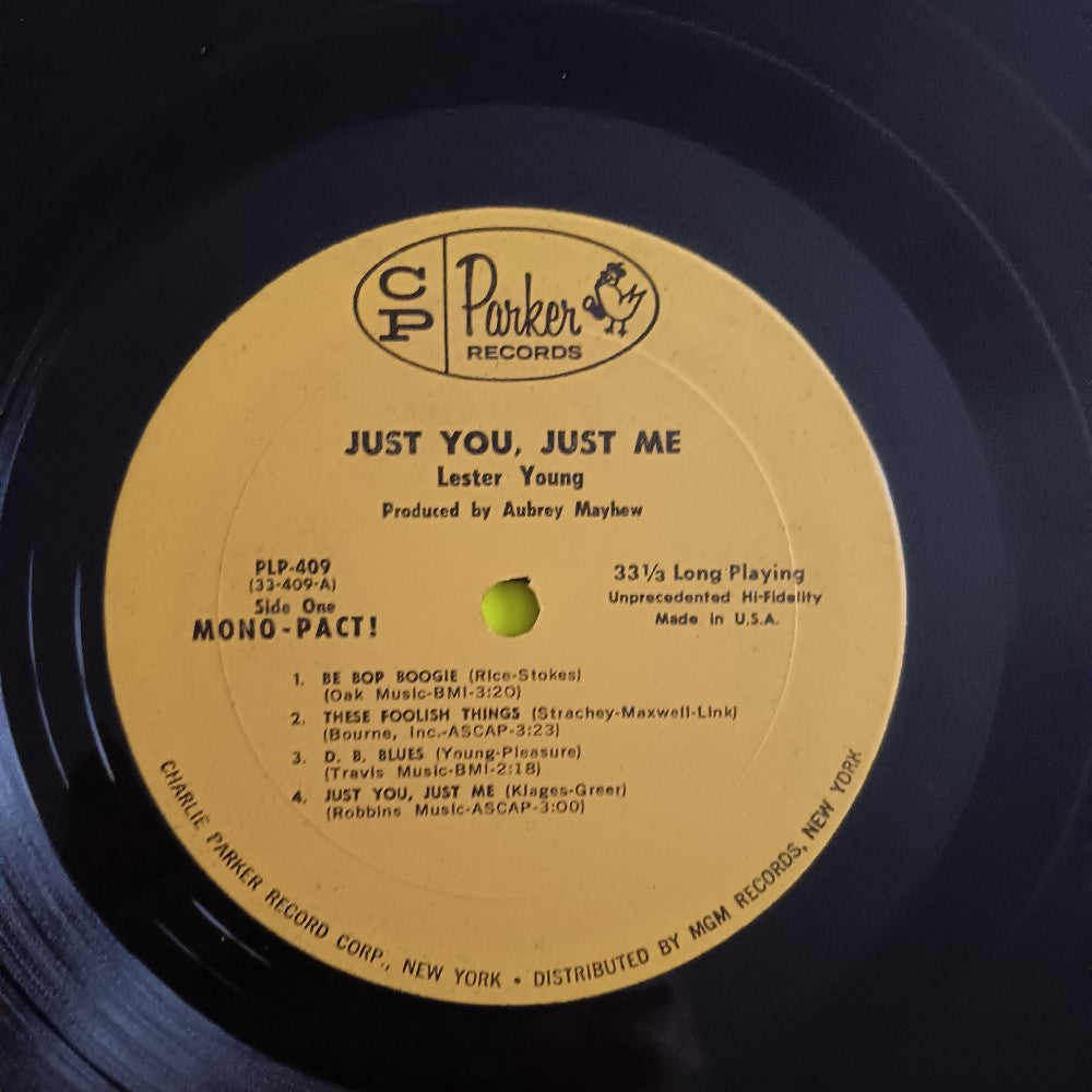 Lester Young - Just You, Just Me OG MONO - PLP 409 - Used - EX - Vinyl