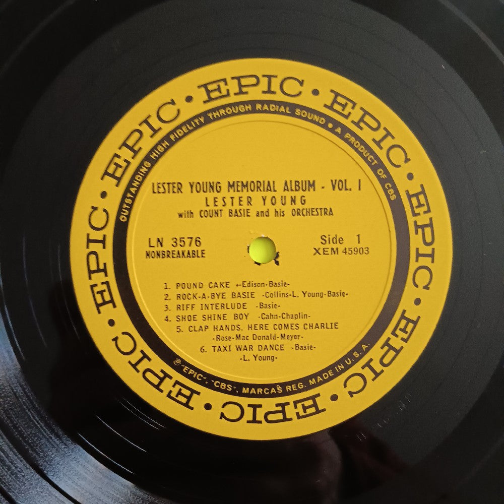 Lester Young & Count Basie - Memorial Album Vol. 1 RARE LABEL - 1959 - LN 3576 - Used - VG++ - Vinyl