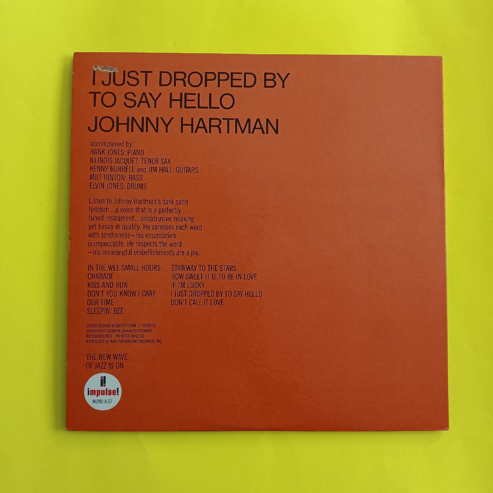 Johnny Hartman - I Just Dropped By To Say Hello OG MONO - 1964 - A-57 - Used - VG++ - Vinyl