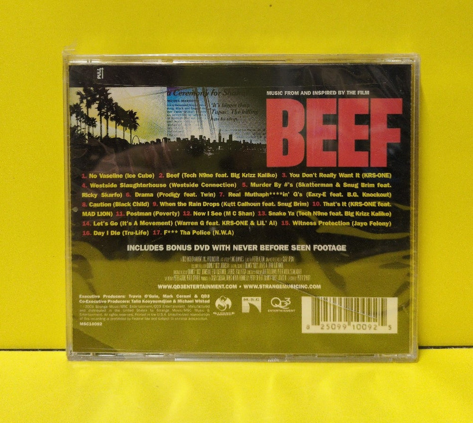 Various - Beef (Music From And Inspired By The Film) - 2003 - MSC10092 - New - Sealed - CDs - CD/DVD Set