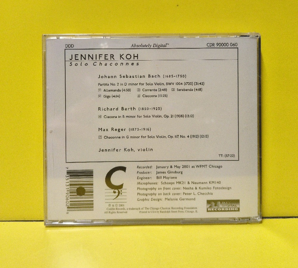 Jennifer Koh - Solo Chaconnes - 2001 - CDR 90000 060 - New - Sealed - CDs