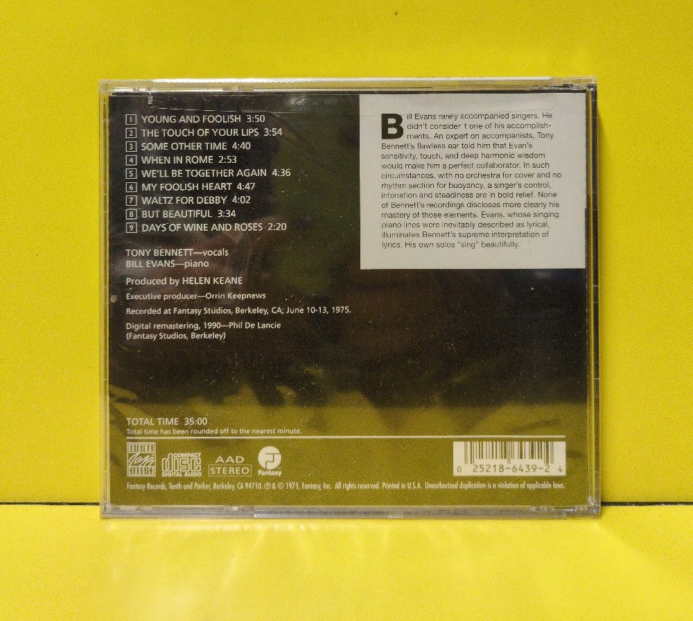 Tony Bennett, Bill Evans - The Tony Bennett Bill Evans Album - OJCCD-439-2 - New - Sealed - CDs - Reissue - Remastered