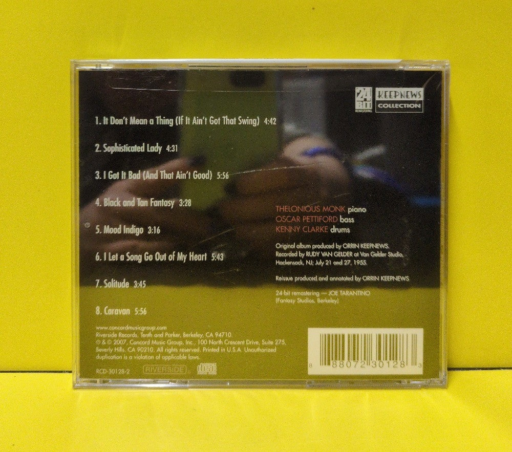 Thelonious Monk - Thelonious Monk Plays Duke Ellington - 2007 - RCD-30128-2 - New - Sealed - CDs - Reissue - Remastered